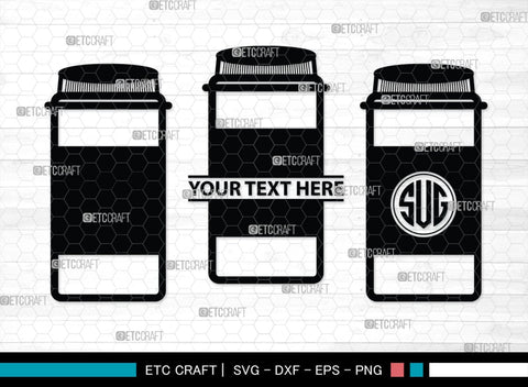 Pill Bottle Monogram, Pill Bottle Silhouette, Pill Bottle SVG, Pain Killer Svg, Medication Bottle Svg, Pills Svg, SB00154 SVG ETC Craft 