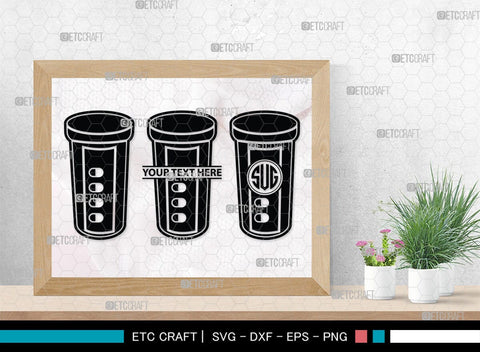 Pill Bottle Monogram, Pill Bottle Silhouette, Pill Bottle SVG, Pain Killer Svg, Medication Bottle Svg, Pills Svg, SB00154 SVG ETC Craft 