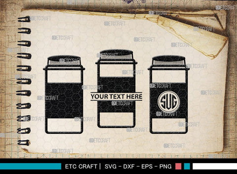 Pill Bottle Monogram, Pill Bottle Silhouette, Pill Bottle SVG, Pain Killer Svg, Medication Bottle Svg, Pills Svg, SB00154 SVG ETC Craft 
