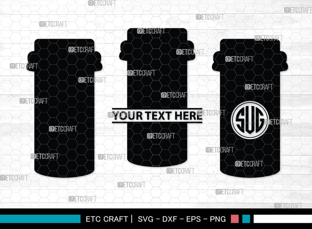 Pill Bottle Monogram, Pill Bottle Silhouette, Pill Bottle SVG, Pain Killer Svg, Medication Bottle Svg, Pills Svg, SB00154 SVG ETC Craft 