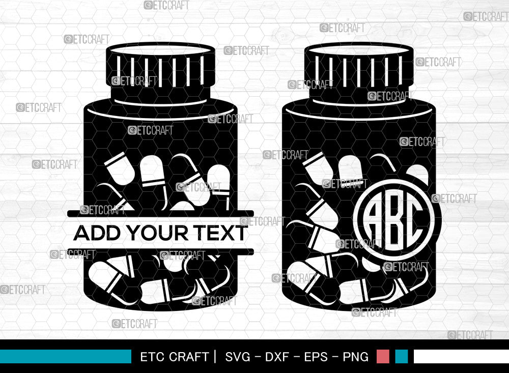 Monogram Injectable Pills Pill Monogram SVG, Medicine svg, Medicine Capsule Svg, Drug Capsule Svg ...
