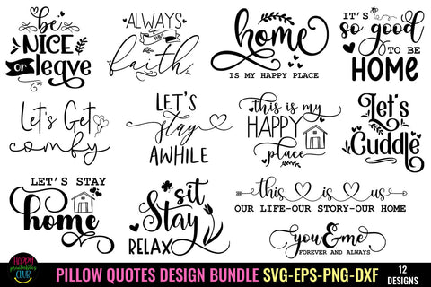 Pillow Quotes SVG Bundle I Pillow Sayings SVG Bundle I SVG SVG Happy Printables Club 