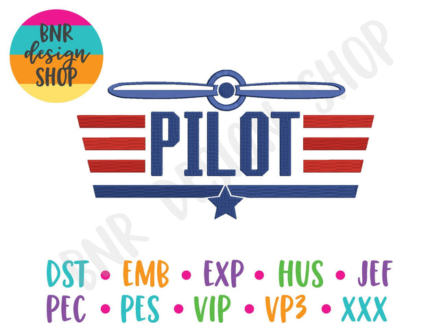 Pilot Machine Embroidery Design, Dad Embroidery Embroidery/Applique DESIGNS BNRDesignShop 