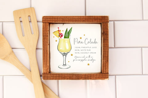 Pina Colada cocktail recipe sublimation file SVG Design Owl 
