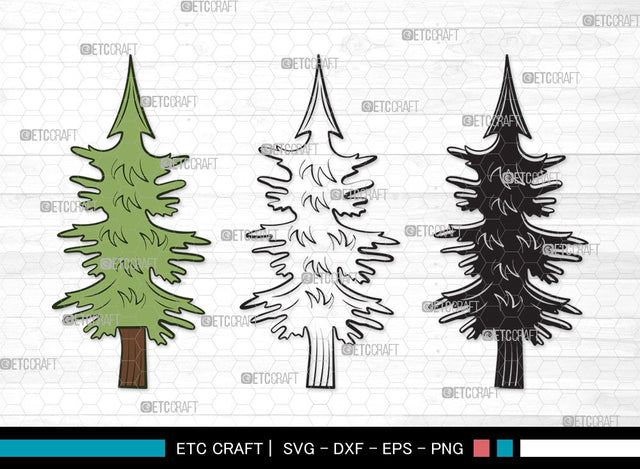 pine tree clipart, forest, pine, tree, christmas tree, christmas, monogram, circle monogram, split monogram, clipart, outline, svg, silhouette, cut file, SVG ETC Craft 