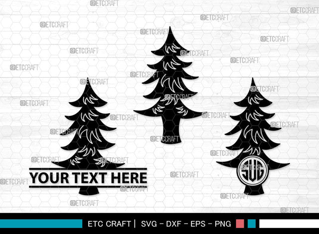 Pine Tree Monogram SVG | Pine Svg | Tree Svg | Christmas Tree Svg | Pine Tree Clipart SVG ETC Craft 