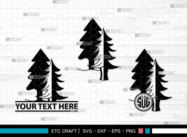 Pine Tree Monogram SVG | Pine Svg | Tree Svg | Christmas Tree Svg | Pine Tree Clipart SVG ETC Craft 