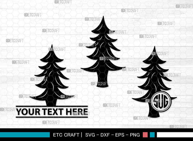 Pine Tree Monogram SVG | Pine Svg | Tree Svg | Christmas Tree Svg | Pine Tree Clipart SVG ETC Craft 
