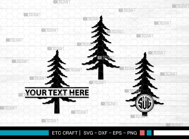 Pine Tree Monogram SVG | Pine Svg | Tree Svg | Christmas Tree Svg | Pine Tree Clipart SVG ETC Craft 