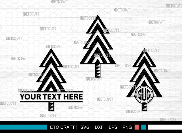 Pine Tree Monogram SVG | Pine Svg | Tree Svg | Christmas Tree Svg | Pine Tree Clipart SVG ETC Craft 