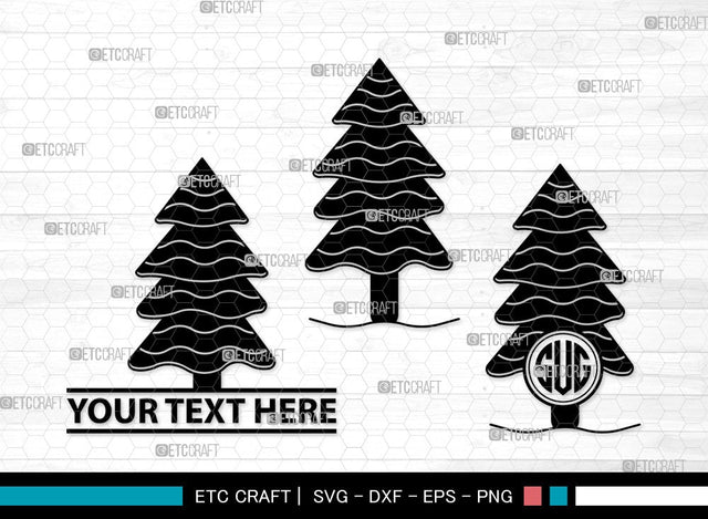 Pine Tree Monogram SVG | Pine Svg | Tree Svg | Christmas Tree Svg | Pine Tree Clipart SVG ETC Craft 