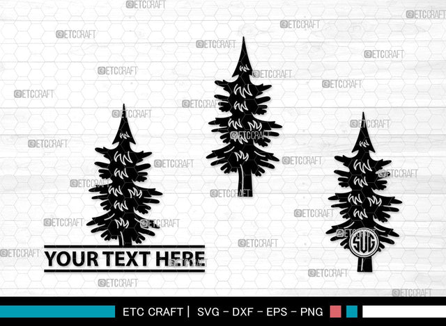 Pine Tree Monogram SVG | Pine Svg | Tree Svg | Christmas Tree Svg | Pine Tree Clipart SVG ETC Craft 