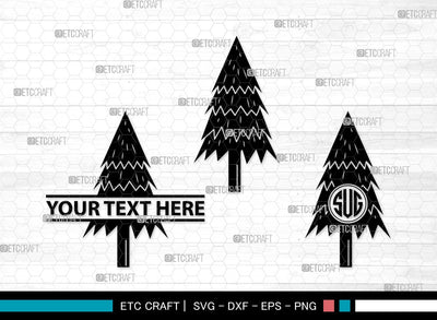 Pine Tree Monogram SVG | Pine Svg | Tree Svg | Christmas Tree Svg | Pine Tree Clipart SVG ETC Craft 