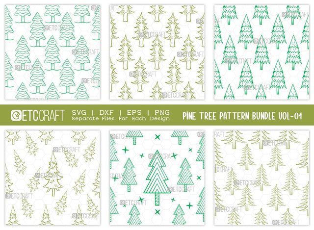 Pine Tree Pattern Bundle Vol-01 SVG Cut File | Christmas Tree Pattern | Pine Tree Svg | Seamless Pattern | Pattern Background Svg | Holiday Svg | Christmas Pattern Svg | Christmas Svg | Pattern Design SVG ETC Craft 