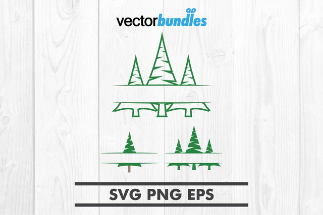 Pine tree split text svg SVG vectorbundles 