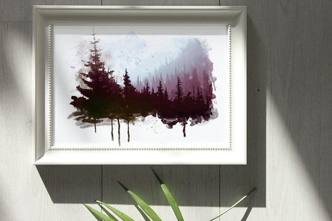 Pine Tree, Watercolor, Forest, Sublimation, Clipart, PNG, JPG Sublimation nikola 