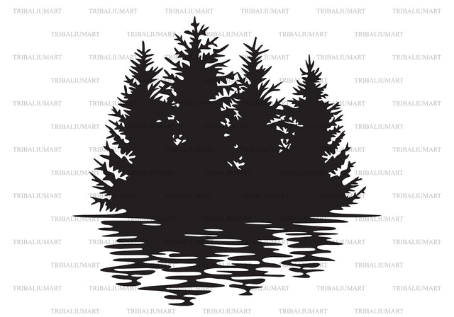 Pine trees (forest design) SVG TribaliumArtSF 