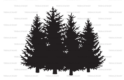 Pine trees (forest design) SVG TribaliumArtSF 