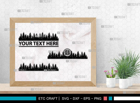 Pine Trees Monogram, Pine Trees Silhouette, Pine Trees SVG, Christmas Trees Svg, Forest Svg, Forest Line Svg, SB00222 SVG ETC Craft 