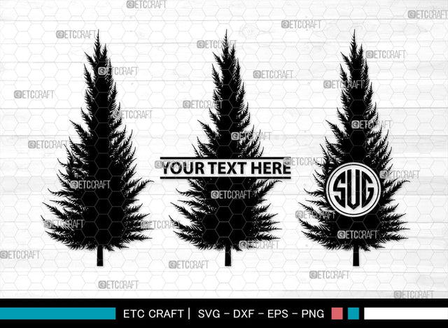 Pine Trees Monogram, Pine Trees Silhouette, Pine Trees SVG, Christmas Trees Svg, Forest Svg, Forest Line Svg, SB00222 SVG ETC Craft 