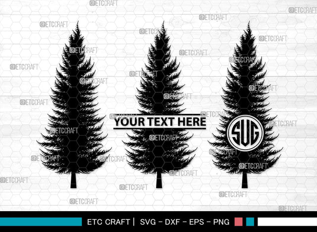 Pine Trees Monogram, Pine Trees Silhouette, Pine Trees SVG, Christmas Trees Svg, Forest Svg, Forest Line Svg, SB00222 SVG ETC Craft 