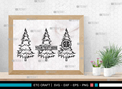 Pine Trees Monogram, Pine Trees Silhouette, Pine Trees SVG, Christmas Trees Svg, Forest Svg, Forest Line Svg, SB00222 SVG ETC Craft 