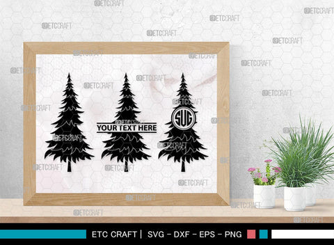 Pine Trees Monogram, Pine Trees Silhouette, Pine Trees SVG, Christmas Trees Svg, Forest Svg, Forest Line Svg, SB00222 SVG ETC Craft 