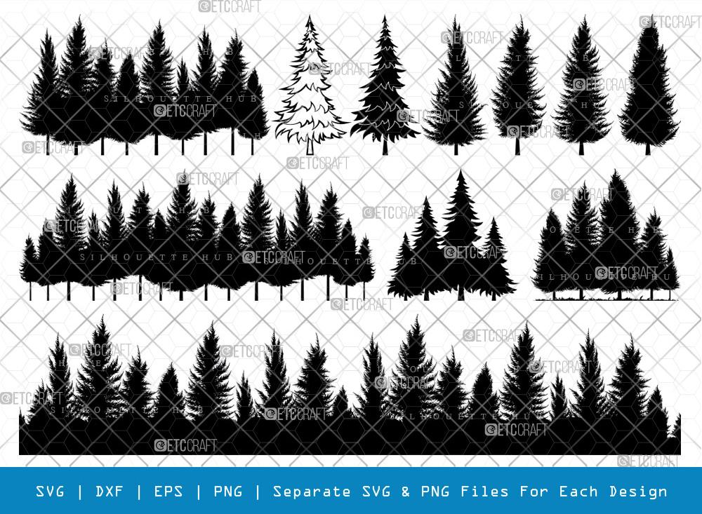 Pine Tree Line Silhouette Treeline Logo Treeline Coffee Roasters