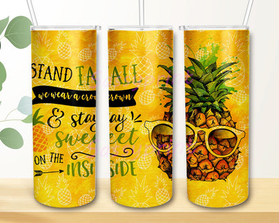 Pineapple 20oz Skinny Tumbler Sublimation Wrap Design PNG Digital Download Sublimation sassyprint 