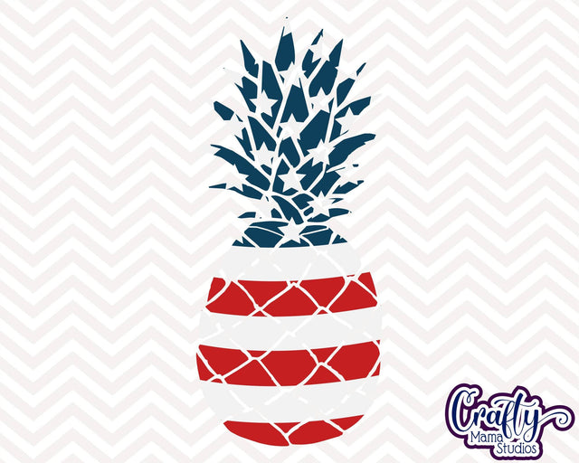 Pineapple - American Flag Pineapple - 4th of July - Fourth of July SVG Crafty Mama Studios 