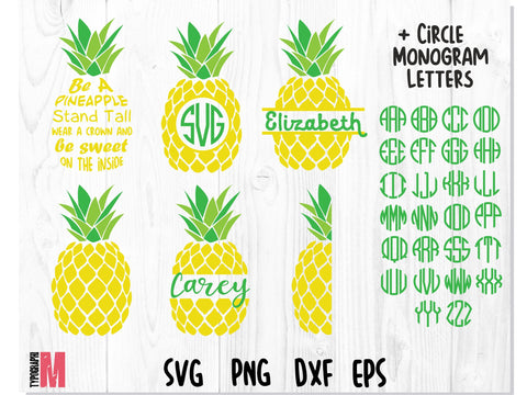 Pineapple Bundle Monogram SVG SVG CreativeStudioTM 