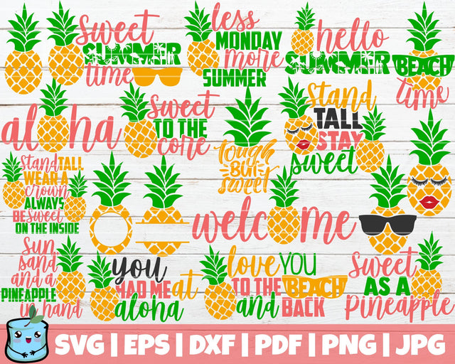 Pineapple Bundle | Summer SVG Cut Files SVG MintyMarshmallows 