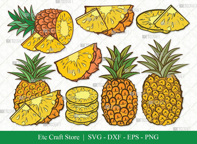 Pineapple Clipart SVG Cut File | Summer Svg | Tropical Beach Svg | Be a Pineapple Svg | Pineapple Frout Svg | Eps | Dxf | Png SVG ETC Craft 