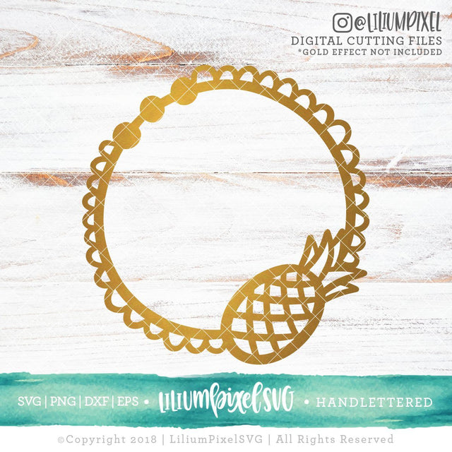 Pineapple Doily Monogram SVG Lilium Pixel SVG 