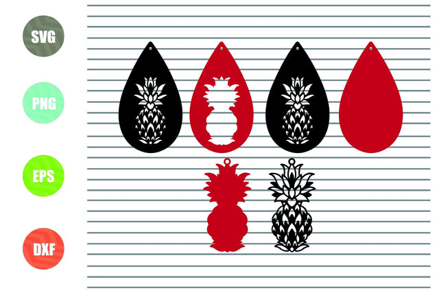 Pineapple Earrings (1) Svg, Pineapple Earring Template Svg, Dxf, eps, Png, Jpg, Instant Download SVG Artstoredigital 