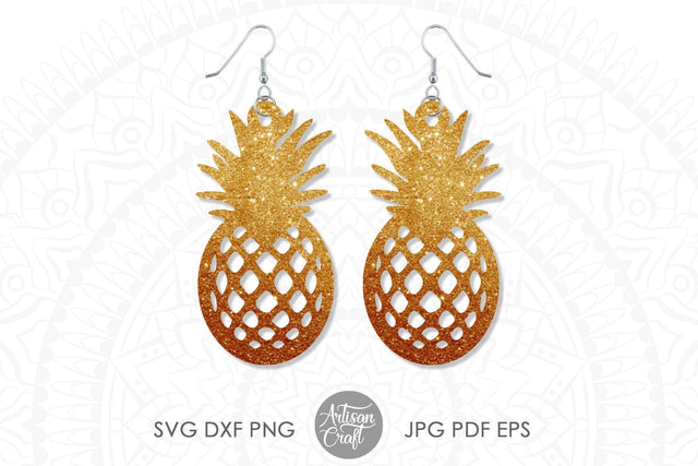 Pineapple Earrings SVG, Laser cut file SVG Artisan Craft SVG 