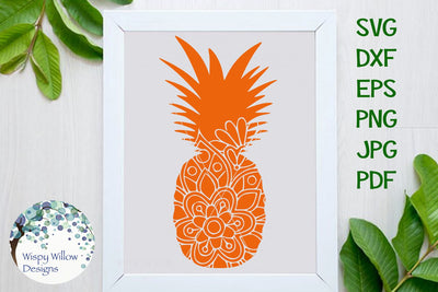 Pineapple Floral Mandala SVG Wispy Willow Designs 