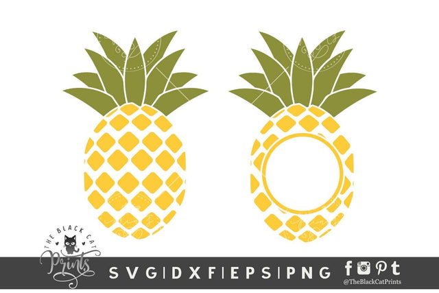 Pineapple Monogram cut file SVG TheBlackCatPrints 