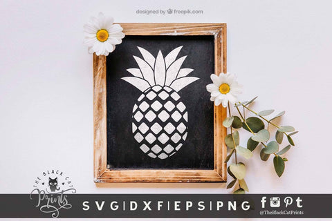 Pineapple Monogram cut file SVG TheBlackCatPrints 
