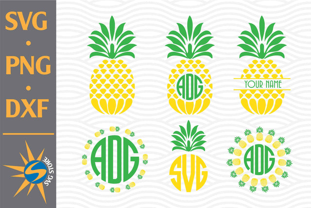 Pineapple Monogram SVG, PNG, DXF Digital Files Include SVG SVGStoreShop 
