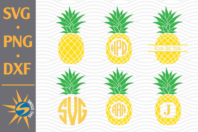 Pineapple Monogram SVG, PNG, DXF Digital Files Include SVG SVGStoreShop 
