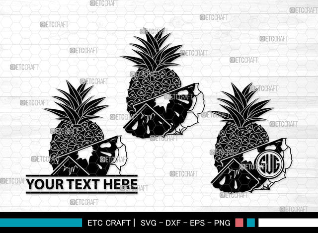 Pineapple Monogram SVG | Summer Svg | Tropical Beach Svg | Be a Pineapple Svg | Pineapple Frout Svg | Pineapple Clipart SVG ETC Craft 