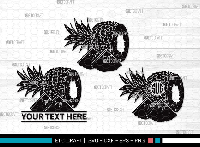 Pineapple Monogram SVG | Summer Svg | Tropical Beach Svg | Be a Pineapple Svg | Pineapple Frout Svg | Pineapple Clipart SVG ETC Craft 