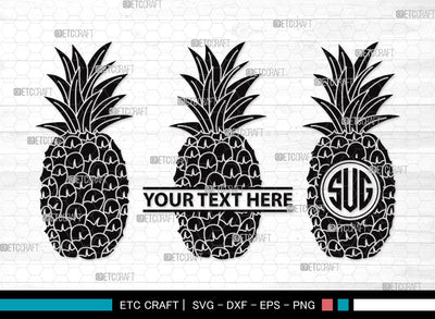Pineapple Monogram SVG | Summer Svg | Tropical Beach Svg | Be a Pineapple Svg | Pineapple Frout Svg | Pineapple Clipart SVG ETC Craft 