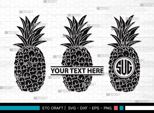 Pineapple Monogram SVG | Summer Svg | Tropical Beach Svg | Be a Pineapple Svg | Pineapple Frout Svg | Pineapple Clipart SVG ETC Craft 