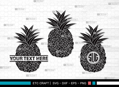 Pineapple Monogram SVG | Summer Svg | Tropical Beach Svg | Be a Pineapple Svg | Pineapple Frout Svg | Pineapple Clipart SVG ETC Craft 