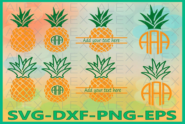 Pineapple Monogram SVG SVG AlexSVGStudio 