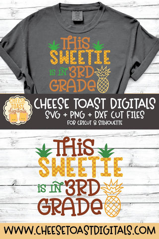 Pineapple School SVG | This Sweetie Is In 3rd Grade SVG Cheese Toast Digitals 