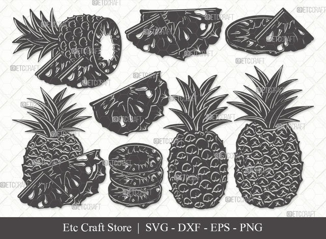 Pineapple Silhouette SVG Cut File | Summer Svg | Tropical Beach Svg | Be a Pineapple Svg | Pineapple Frout Svg | Eps | Dxf | Png SVG ETC Craft 