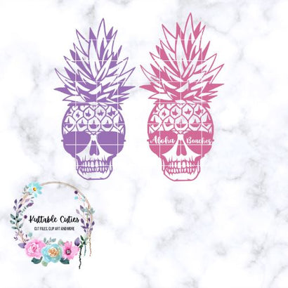 Pineapple Skulls Digital Download SVG Kuttablecuties 